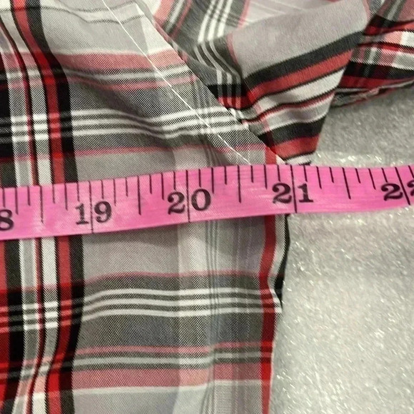 [M] Rock & Roll Cowboy Men's  Long Sleeve Red Plaid Western Snap Button Up Shirt - Picture 9 of 11